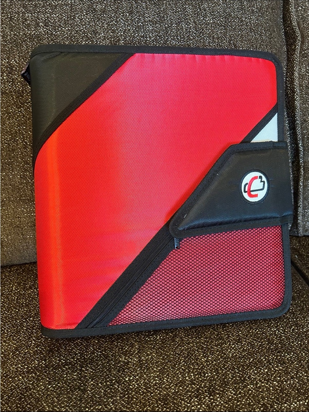 Universal Red Tablet Sleeve with Front Mesh Pocket and Secure Flap